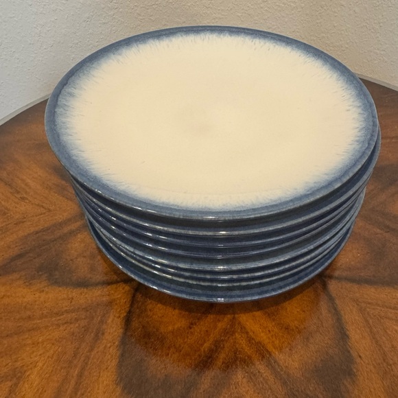 8 Pier 1 Azure Salad Blue and White Plate Set - Picture 6 of 7